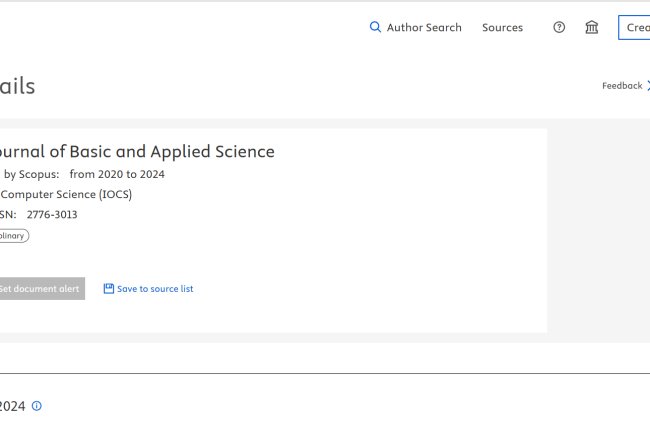 International Journal of Basic and Applied Science (IJ0BAS) Jurnal Terindex Scopus Pertama di Wilayah 1.