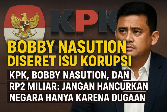 Bobby Nasution Diseret Isu Korupsi. KPK, Bobby Nasution, dan Rp2 Miliar: Jangan Hancurkan Negara Hanya Karena Dugaan