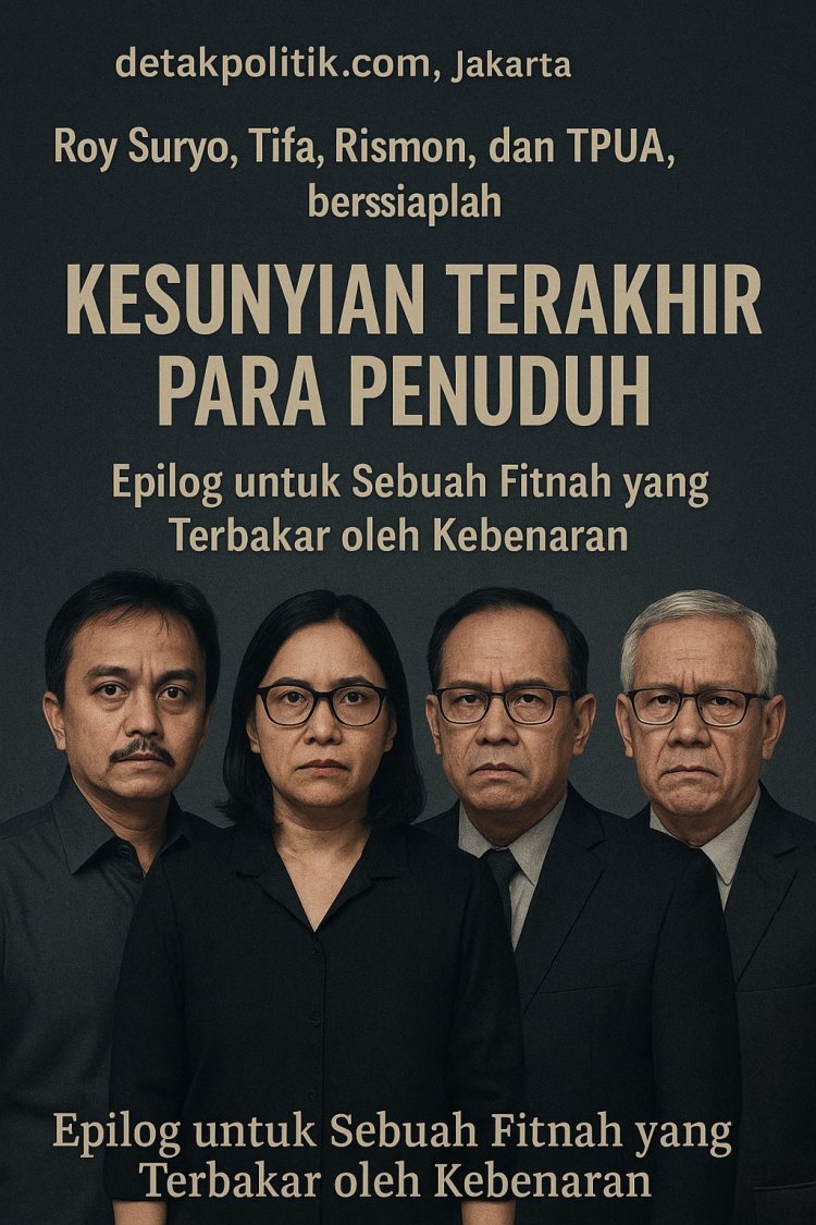 Roy Suryo, Tifa, Rismon, dan TPUA, bersiaplah. Kesunyian Terakhir Para Penuduh: Epilog untuk Sebuah Fitnah yang Terbakar oleh Kebenaran