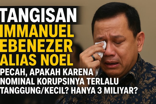 Tangisan Immanuel Ebenezer alias Noel Pecah, apakah karna nominal korupsinya terlalu tanggung/Kecil? Hanya 3 Miliayar?